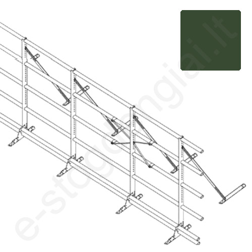 Apsauginė tvorelė Ruukki, 6 vamzdžiai, profiliuotai skardai, H=1,2 m, L=6 m, žalia, kompl