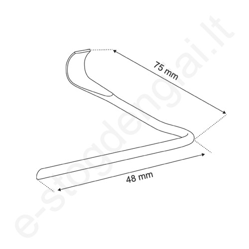 Eilinės čerpės laikiklis DC-9 Eurovent, 75x48 mm, 100 vnt