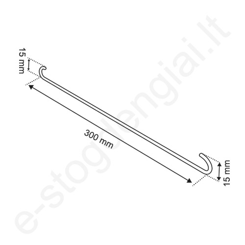 Keraminės čerpės laikiklis J2 Eurovent, 300 mm, 100 vnt