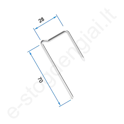 Keraminės čerpės laikiklis FOS Nr. 40000513, 28x70 mm, 500 vnt