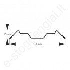 Metalinė tvoralentė Hanbud Estetic 115 mm, 0,45 mm, dvipusė, Blizgi T.Ruda (RAL 8019), m