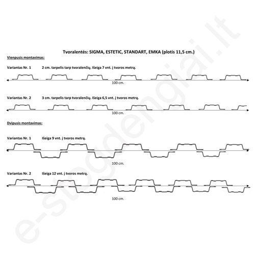 Metalinė tvoralentė Hanbud Estetic 115 mm, 0,45 mm, dvipusė, Blizgi Ruda (RAL 8017), m