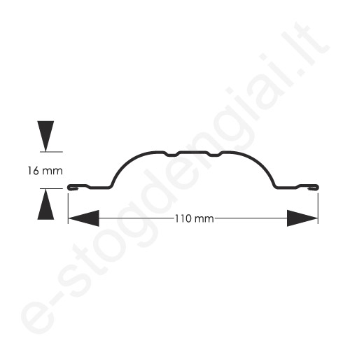 Metalinė tvoralentė Hanbud Astra 91 mm, 0,45 mm, dvipusė, Blizgi T.Pilka (RAL 7016), m