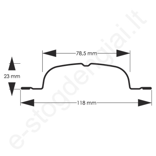 Metalinė tvoralentė Hanbud Sigma 118 mm, 0,45 mm, dvipusė, Matinė Juoda (RAL 9005), m