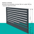 Modulinis tvoros segmentas Hornval 1200x1950 mm, Matinė T.Pilka (RAL 7016), kompl