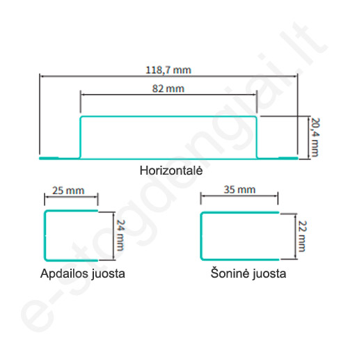 Papildoma modulinio segmento Hornval šoninė juosta 1500 mm, Tamsus vinčesteris, vnt