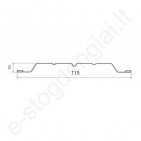 Metalinė tvoralentė Proformann Eva3 115 mm, 0,45 mm, dvipusė, Matinė T.Ruda (RAL 8019), m