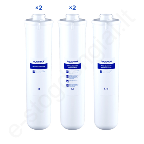 Kasečių rinkinys metams Aquaphor RO-101S be membranos (K7M,K2,K5), kompl