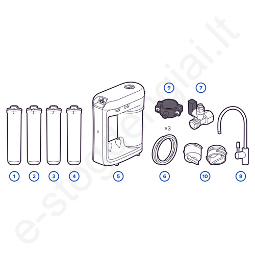 Atvirkštinio osmoso sistema Aquaphor RO-206S - HoReCa, 2 viename C126, kompl