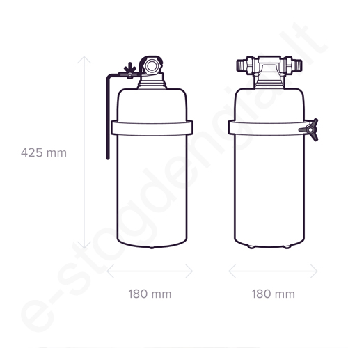 Pirminio filtro šaltam vandeniui komplektas Aquaphor Viking Midi 300, plienas, kompl