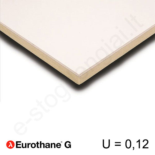 Recticel Eurothane G poliuretano plokštė su gipso kartono apdaila 1200x2600x180mm, 1vnt/3,12m²