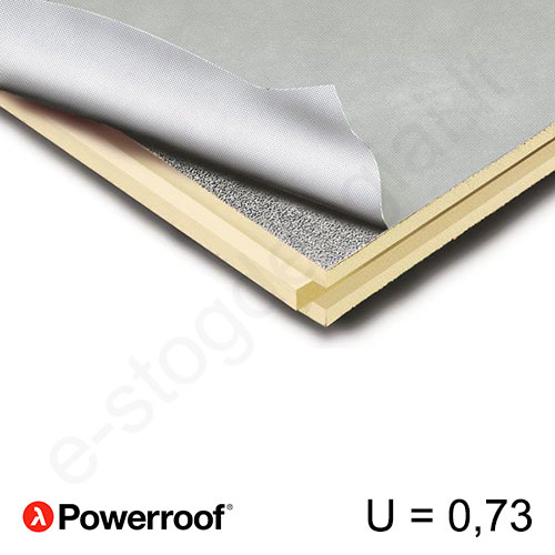 Recticel Powerroof poliuretano plokštė su išdroža stogui 1200x2500x30mm, 1vnt/3m²
