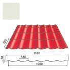 Plieninė čerpė Origami 0,5mm poliesteris 27mk balta, m²