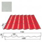 Plieninė čerpė Origami 0,5mm poliesteris 27mk sidabrinė, m²